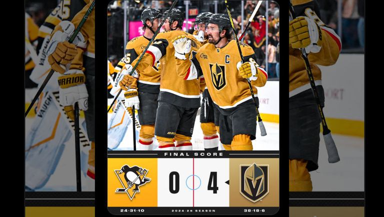 Vegas GoldenKnights win 4-0 over Pittsburgh Penguins