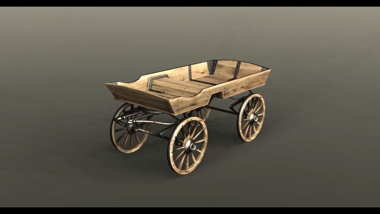 Vintage Wooden Horse Cart 3D Model – A Timeless Classic for History Enthusiasts and Designers