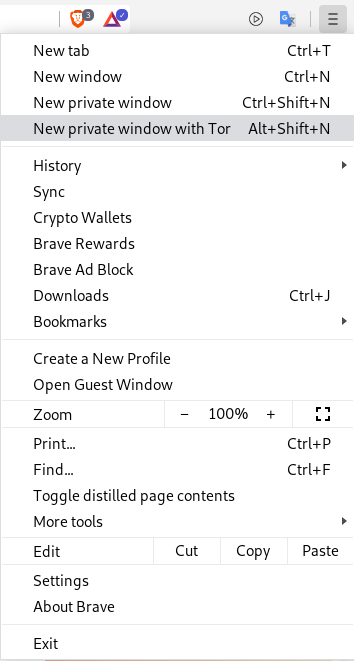 Tor on Brave Browser.