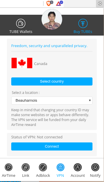 BitTube built in VPN.