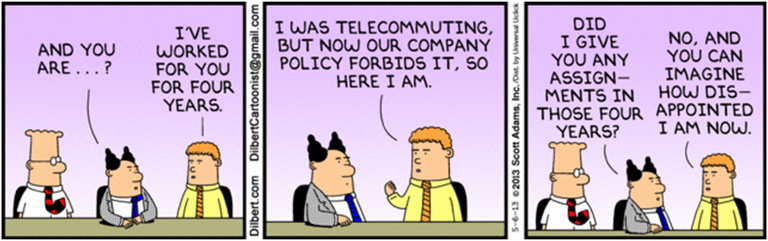 I was telecommuting, but now our company policy forbids it, so here I am.