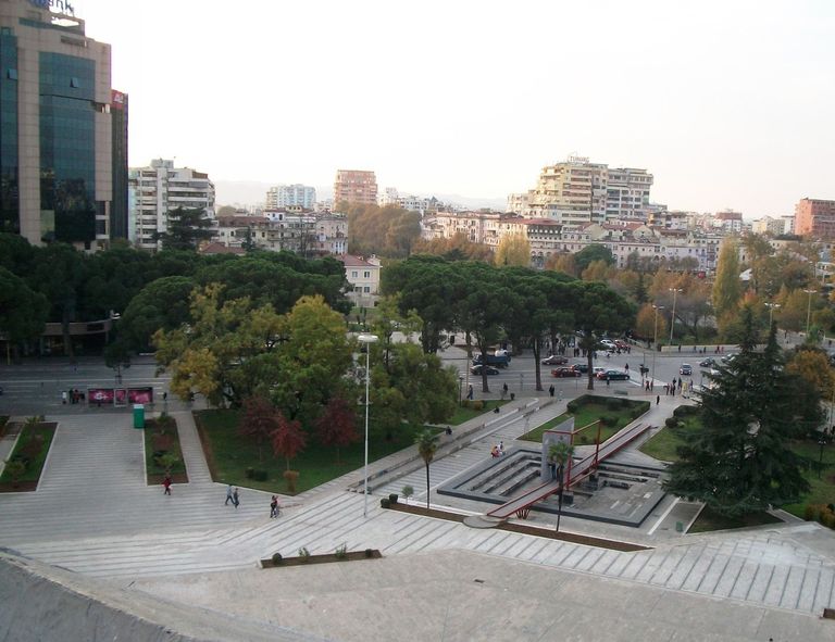 view from atop Piramida in Tiranë