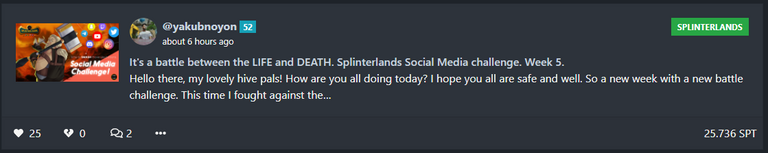@yakubnoyon It's a battle between the LIFE and DEATH. Splinterlands Social Media challenge. Week 5.