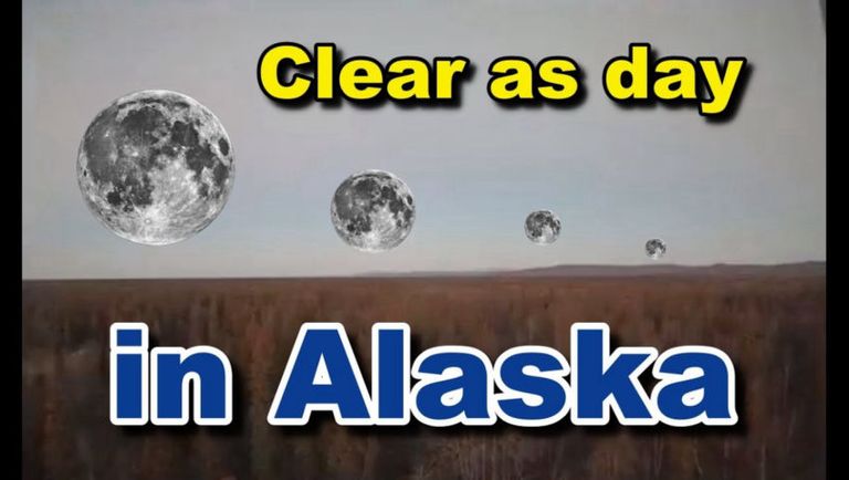 Alaska moon over a Flat Earth