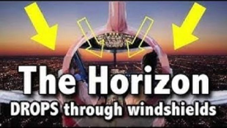 DO AIRPLANE WINDSHIELDS LOWER THE HORIZON? glass distortion flat Earth perspective optical illusion