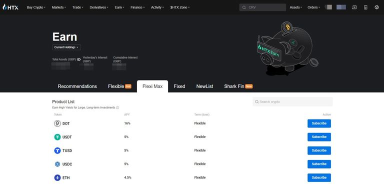 The Crypto Defi from HTX Exchange: All the Flexi Maxi Products