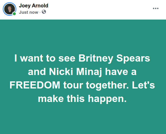 Screenshot at 2021-09-16 20:56:17 I want to see Britney Spears and Nicki Minaj have a FREEDOM tour together. Let's make this happen.png