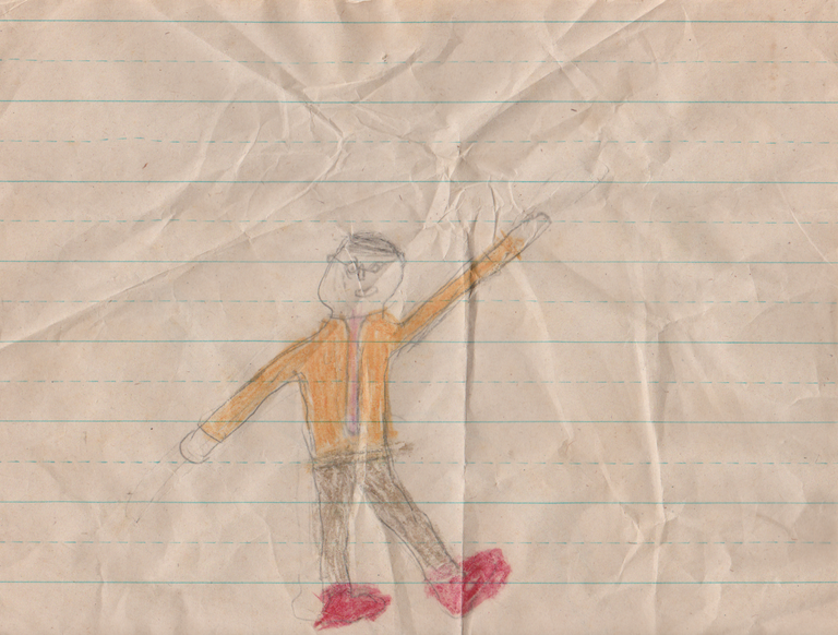 1990s - Joey Arnold drawing himself waving, maybe 1995, not sure when-1.png