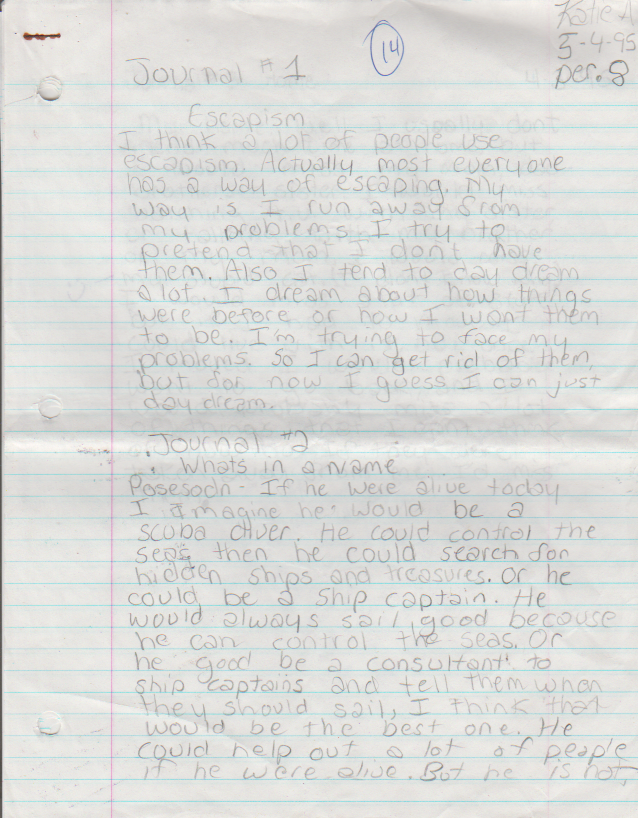 1995-05-04 - Thursday - 7 journal entries, period 8, Katie Arnold in May-1.png