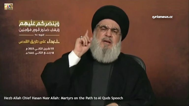 Hezb Allah Chief Hasan Nasr Allah: Martyrs on the Path to Al Quds Speech.jpg