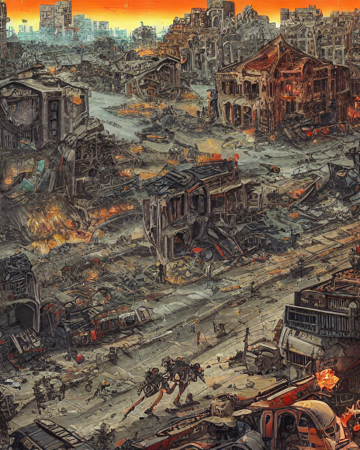 1 - City destroyed by war situation with the stree.png