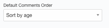 Screen Shot of Comment Sort Order Setting