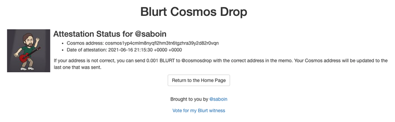 Blurt Cosmos Drop Attestation Status