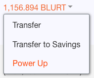 Power Up in Blurt Wallet