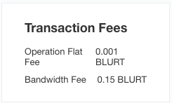 Screen Shot of the Trasaction Fees Info Card