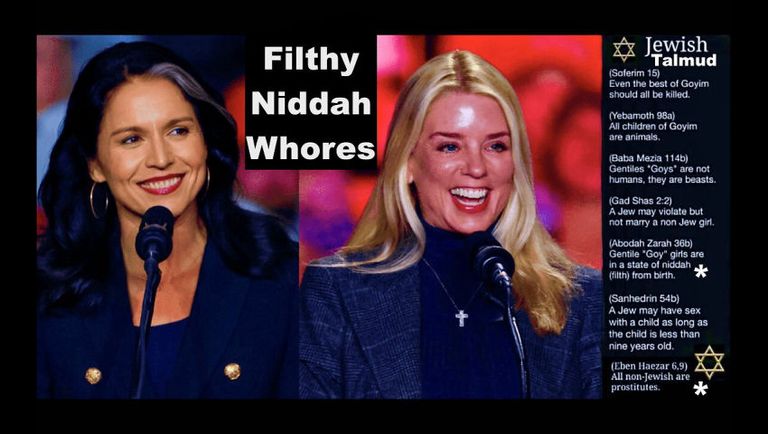 Tulsi Gabbard Pam Bondi Are Filthy Niddah Whores According To Jewish Talmud Michael Decon VictorHugo